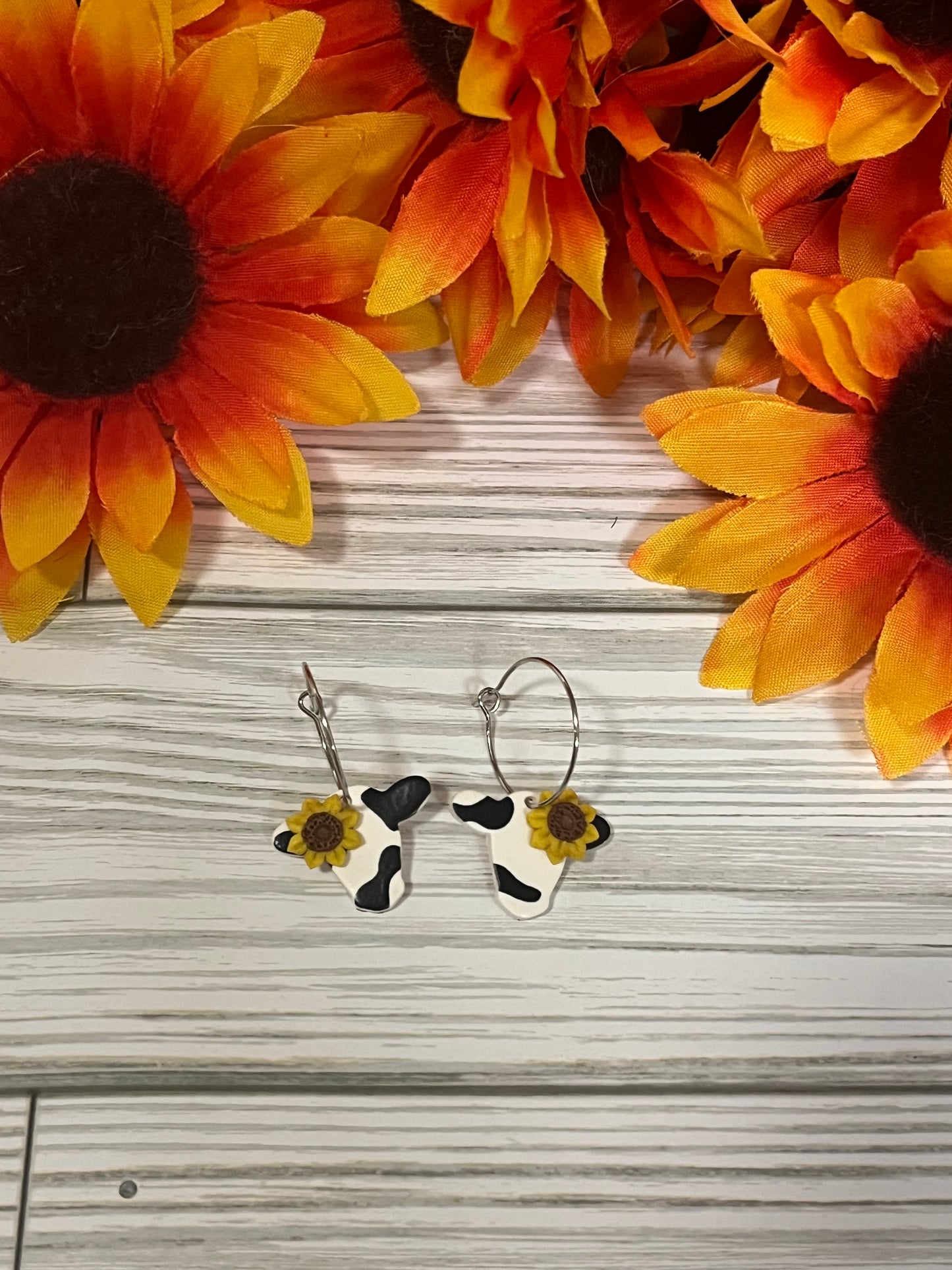 Cow with Sunflower Hoop