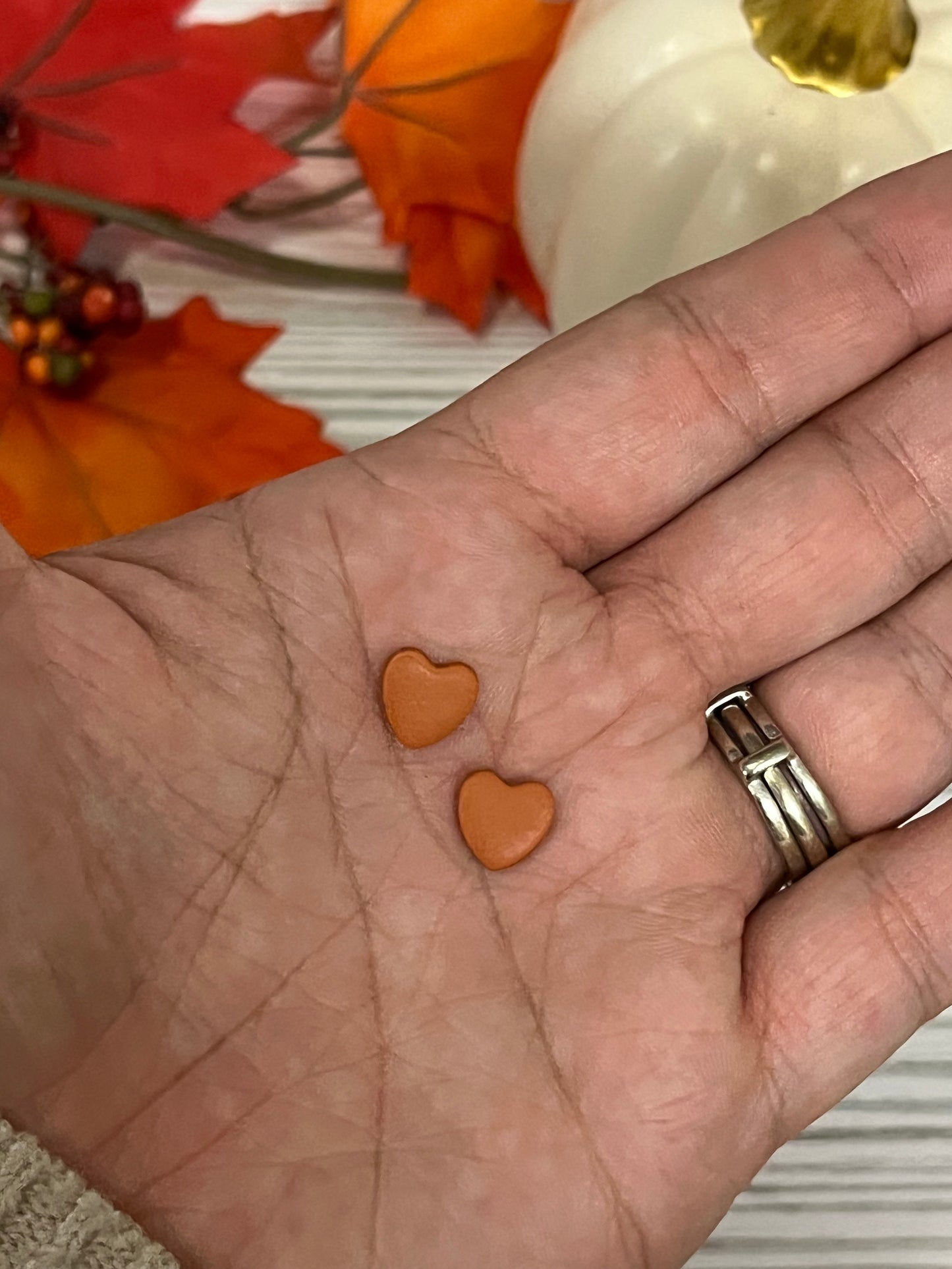 Orange Heart Stud