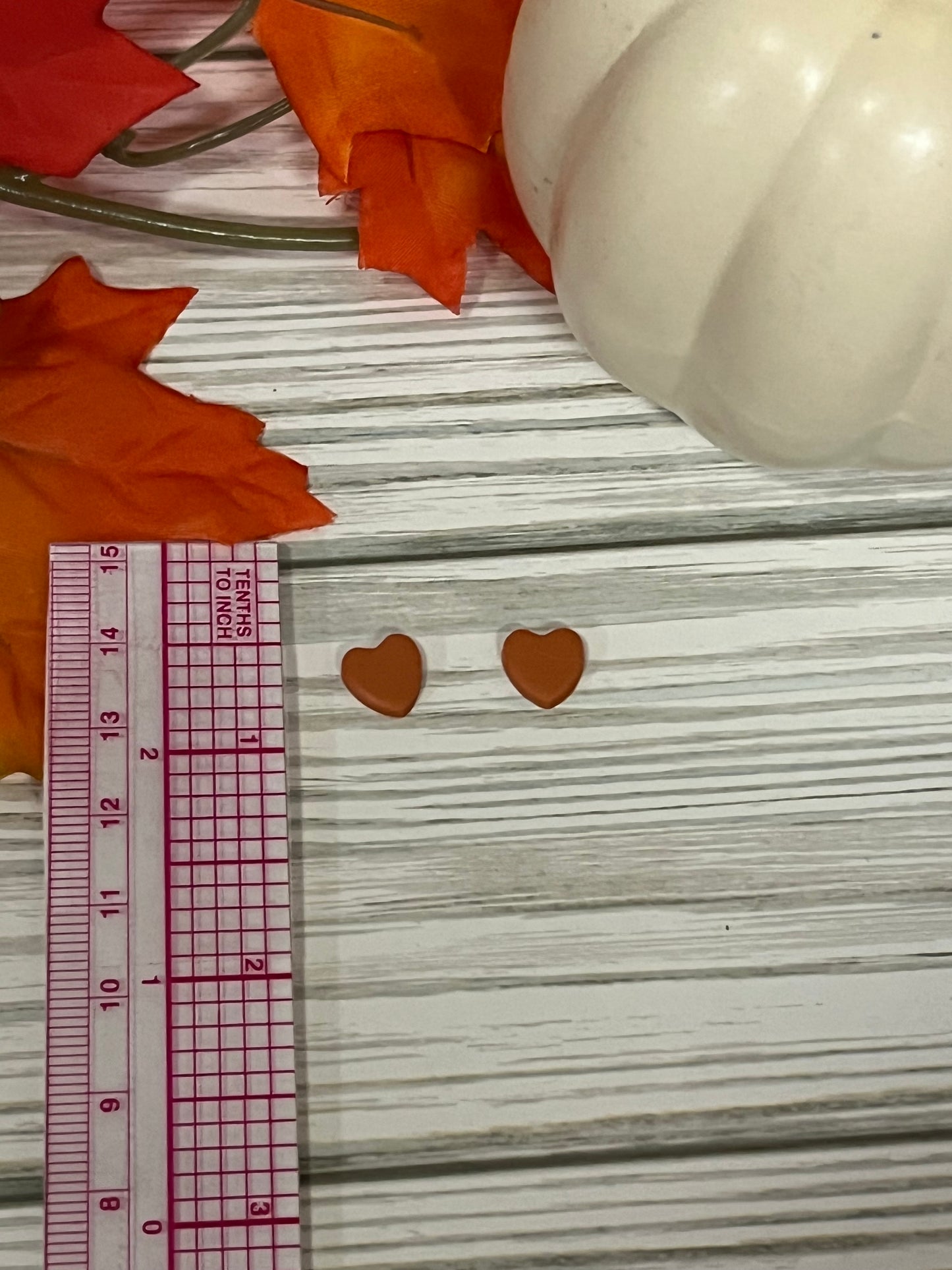 Orange Heart Stud