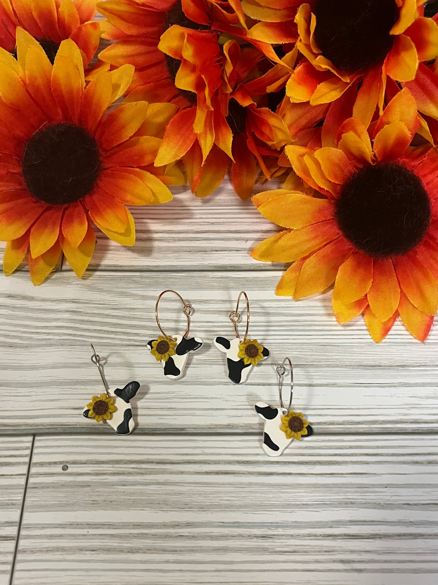 Cow with Sunflower Hoop