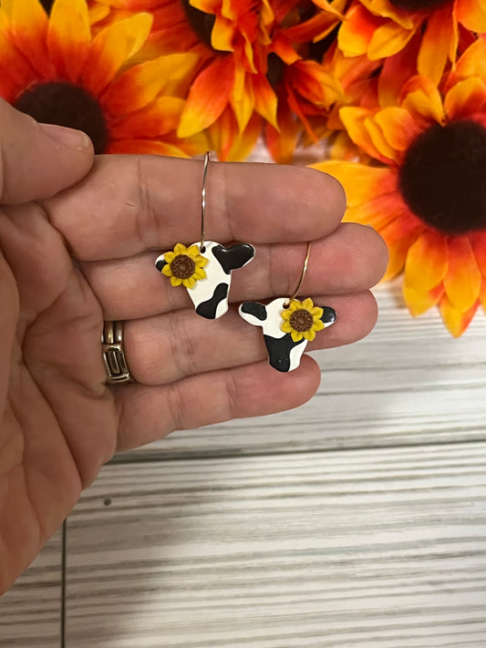 Cow with Sunflower Hoop