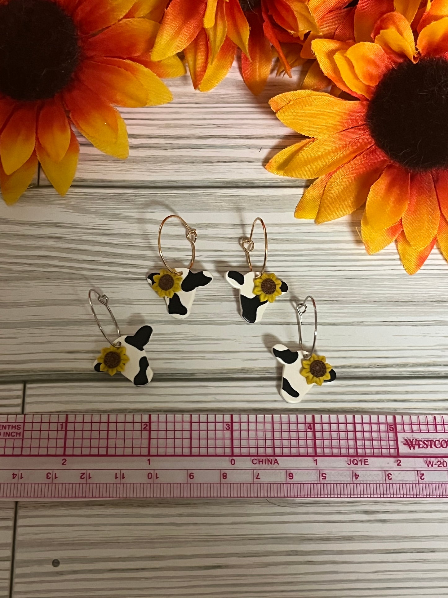 Cow with Sunflower Hoop